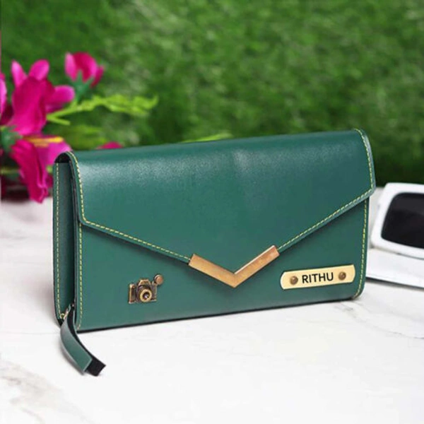 Personalized Women's Wallet With Charm | Olive