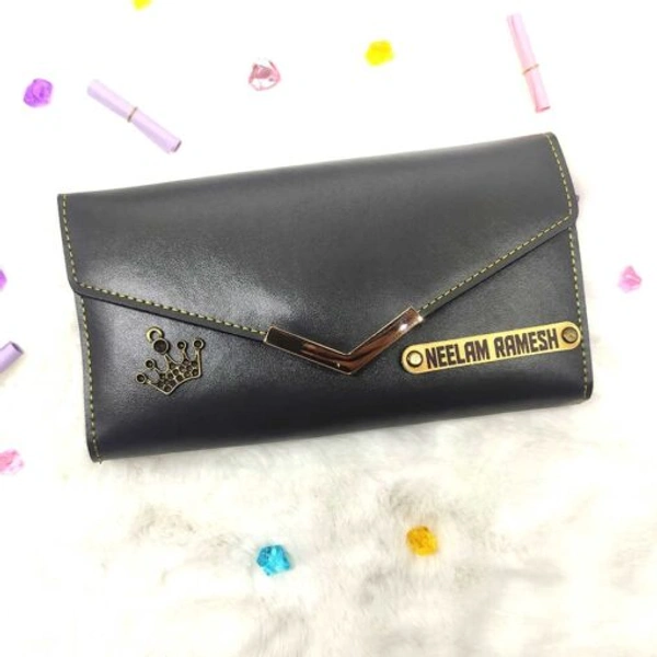 Elegant & Personalized Women's Wallet With Charm | Gray