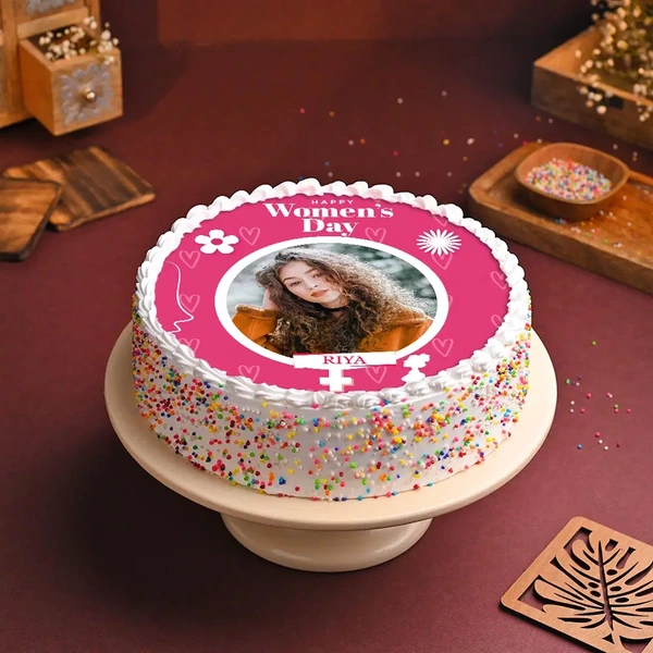 Womens Day Photo Cake - 1 Kg
