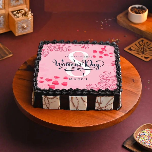 Happy Womens Day Poster Cake - 500 Gm