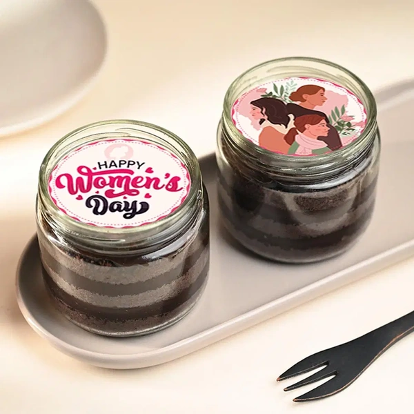 Womens Day Theme Chocolate Poster Jar Cakes - 375 Ml