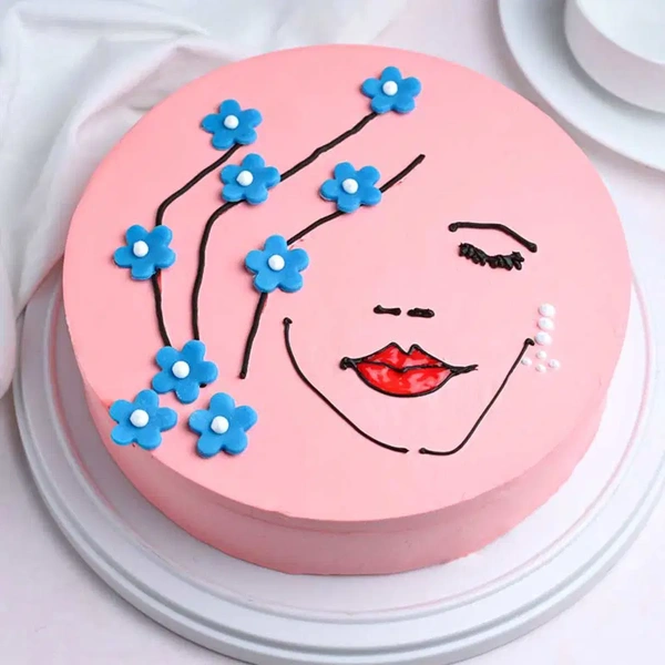 Floral Red Velvet Cake For Her - 1 Kg