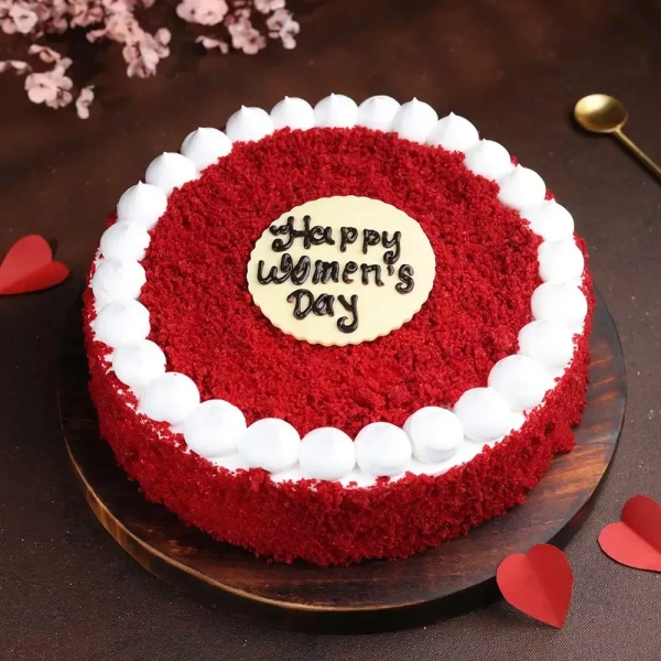 Womens Day Special Red Velvet Cake - 500 Gm