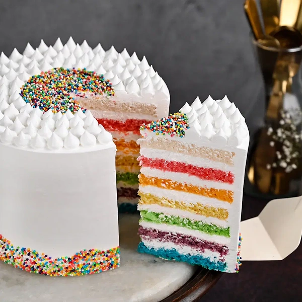 Sprinkles Topped Rainbow Cake - 1 Kg