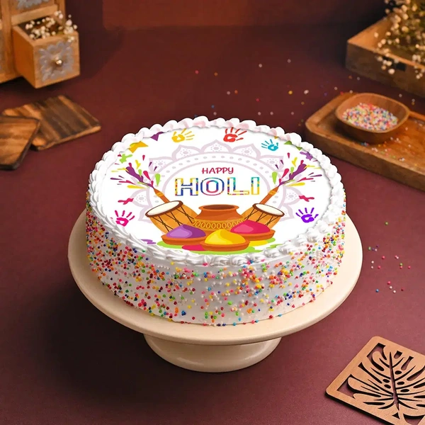 Color Contrast Holi Poster Cake - 2 Kg
