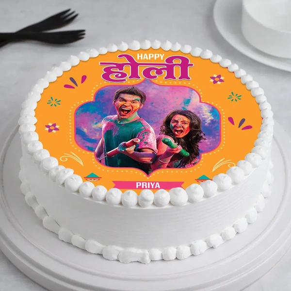 Happy Holi Photo Cake - 2 Kg