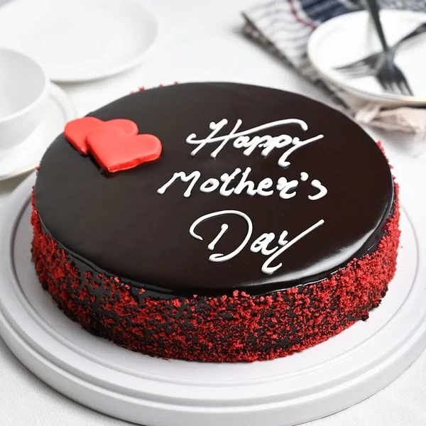 Glossy Chocolate Truffle Mothers Day Cake - 1 Kg