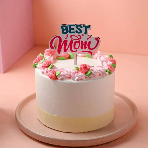 Dual Tone Floral Mom Cake - 1 Kg