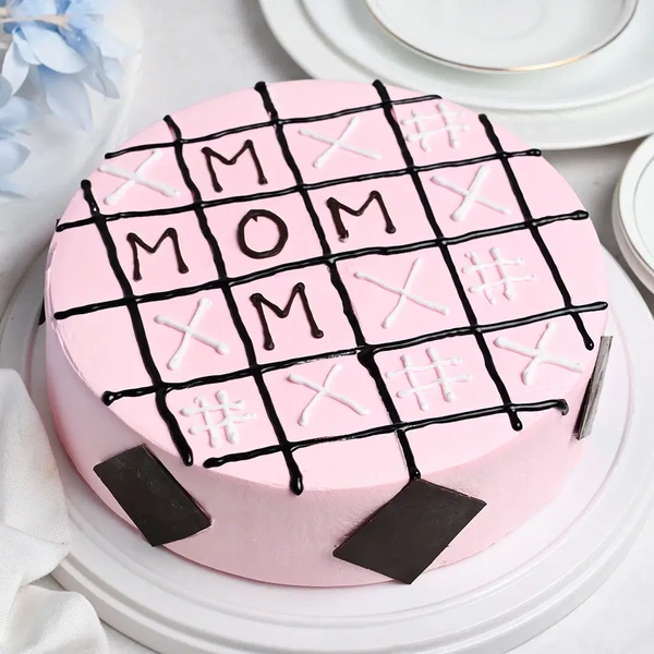 Strawberry Tic Tac Toe Cake - 1 Kg