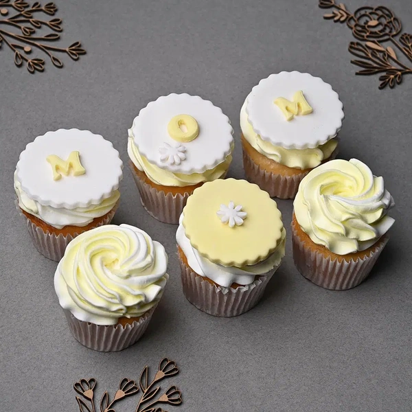 Mothers Day Floral Pineapple Cupcakes - 6 Pcs