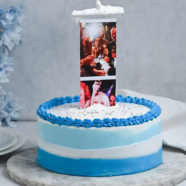Blueberry Photo Pulling Cake - 2 Kg