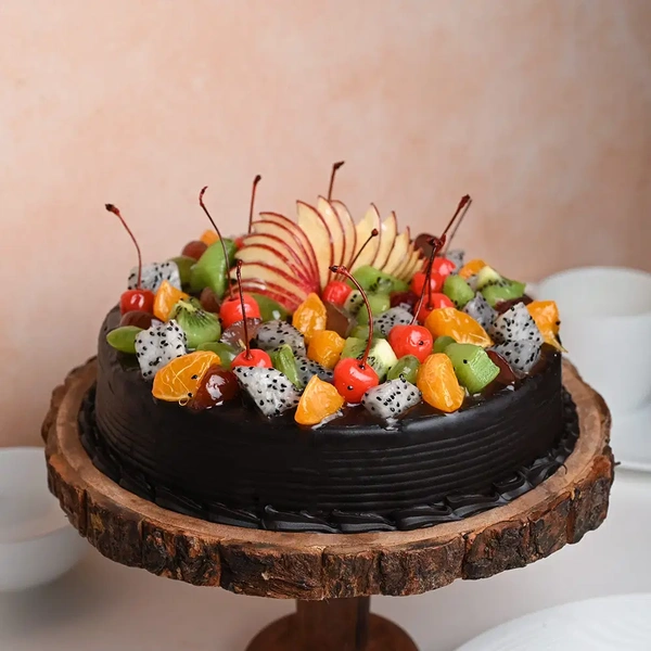Chocolate Truffle Fresh Fruit Cake - 1 Kg