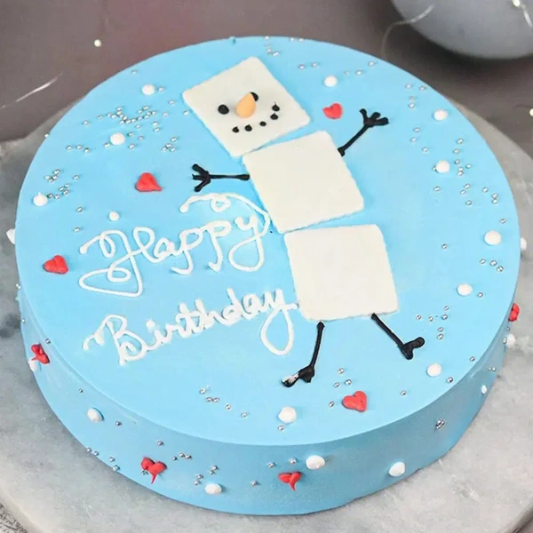 Snowman Vanilla Birthday Cake - 1.5 Kg