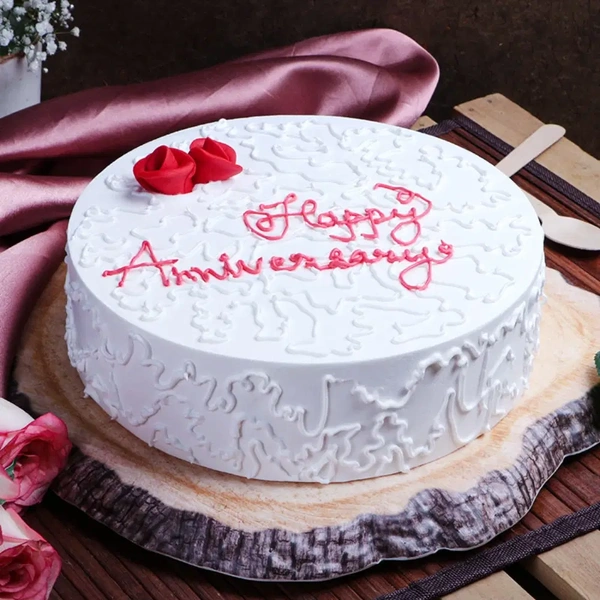Happy Anniversary Rose Vanilla Cake - 2 Kg