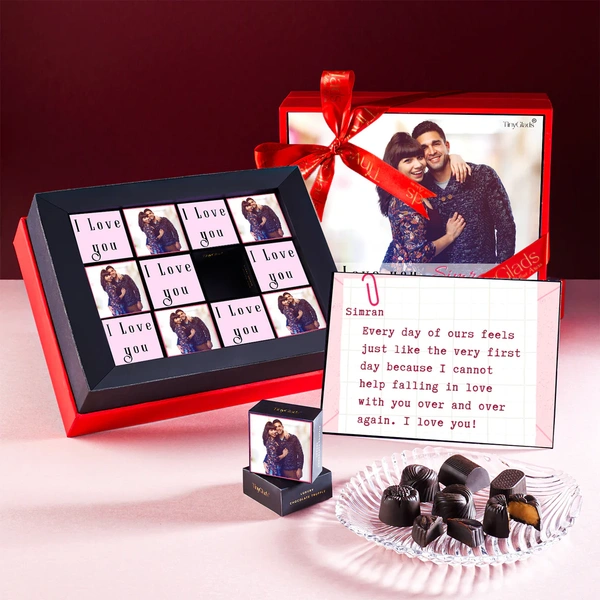 Love You Personalized Photo frame Chocolate Box with Special Message