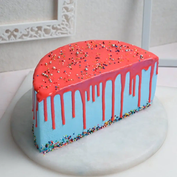 Colorful Sprinkle Strawberry Half Cake - 1 Kg