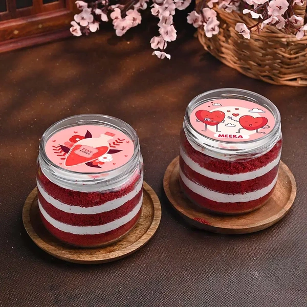 Sweet Red Velvet Jar Cake Duo - 200 Ml