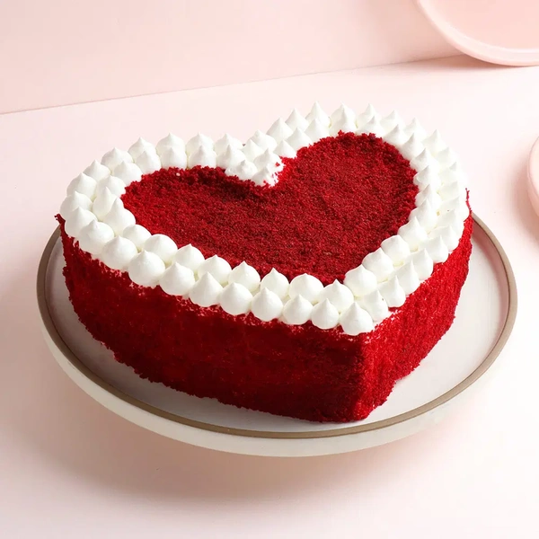 Heart Shape Red Velvet Crumb Cake - 500 Gm