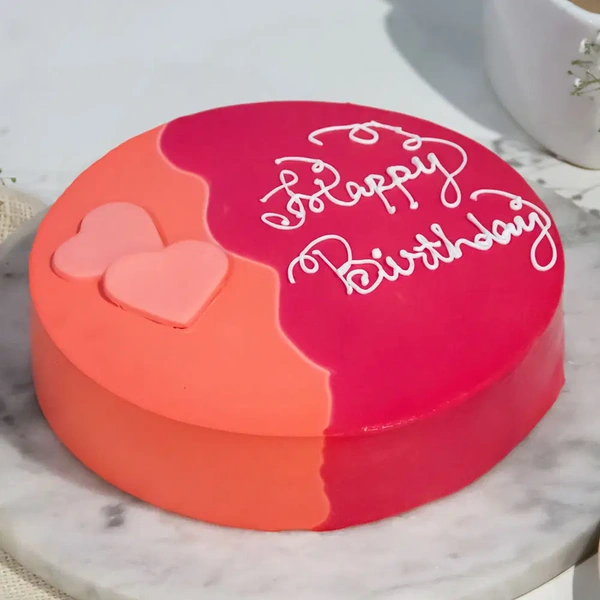 Pink & Orange Red Velvet Cake - 1 Kg