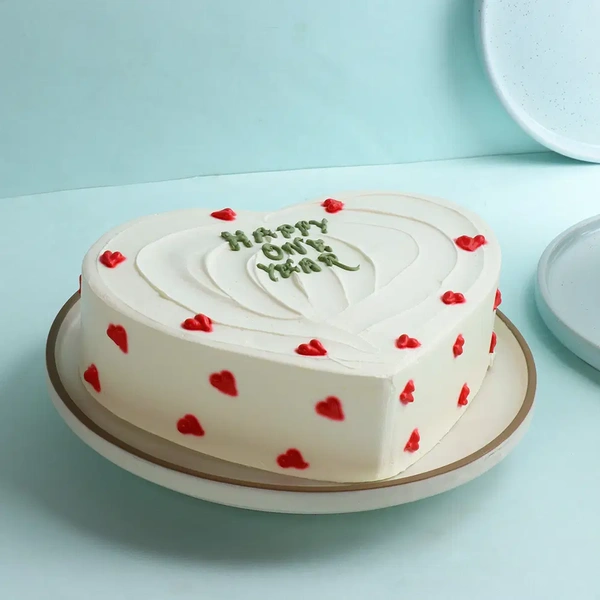 Happy One Year Heart Pineapple Cake - 500 Gm