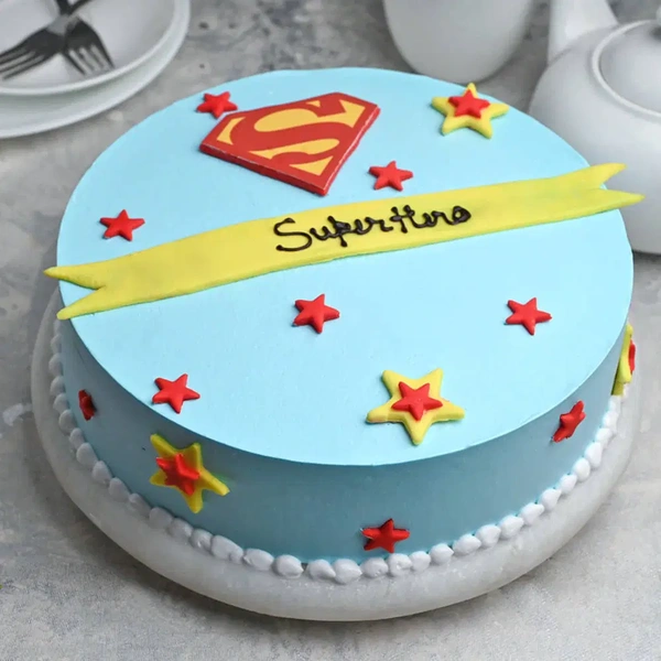 Blue Superhero Pineapple Cake - 2 Kg