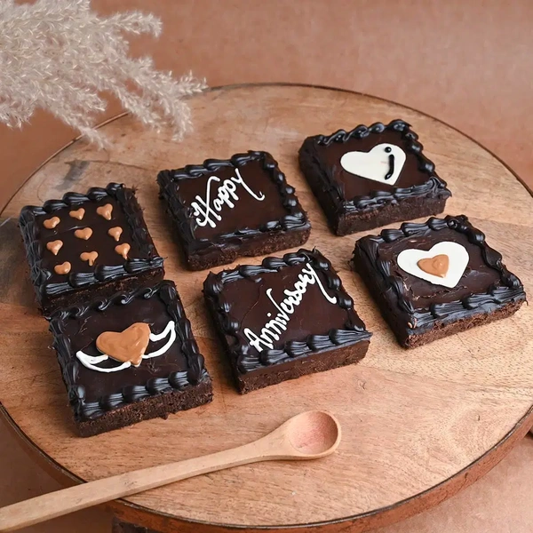 6 Choco Walnut Anniversary Brownies - 6 Pcs