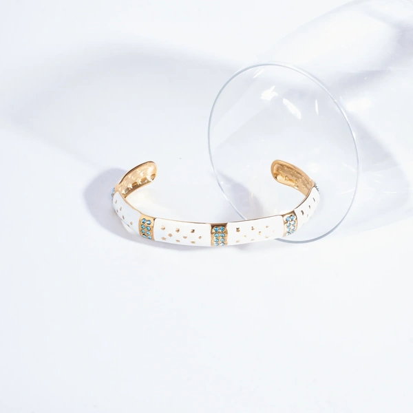 Opulent Gold Cuff Accents Bracelet