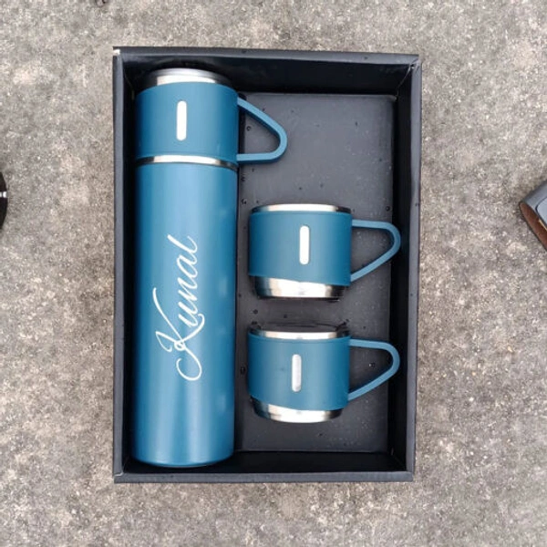 Customized Vacuum Flask Set with Personalized Steel Cups