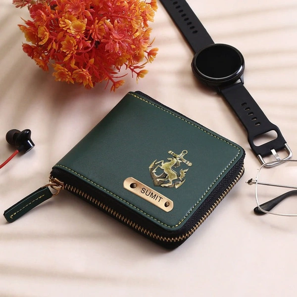 Personalized Unisex Wallet With Name & Charm
