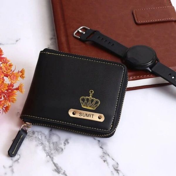 Personalized Unisex Wallet With Name & Charm