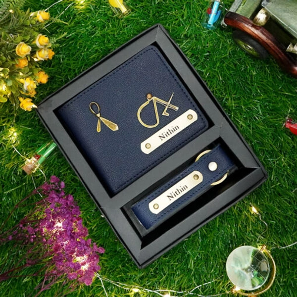 Customized Men’s 2-in-1 Combo Set: Personalized Wallet & Keychain