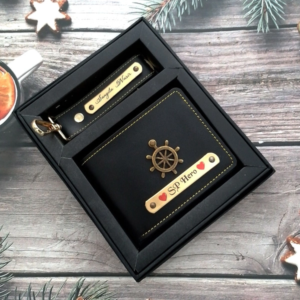 Personalized Men’s 2-in-1 Combo Set: Wallet & Keychain