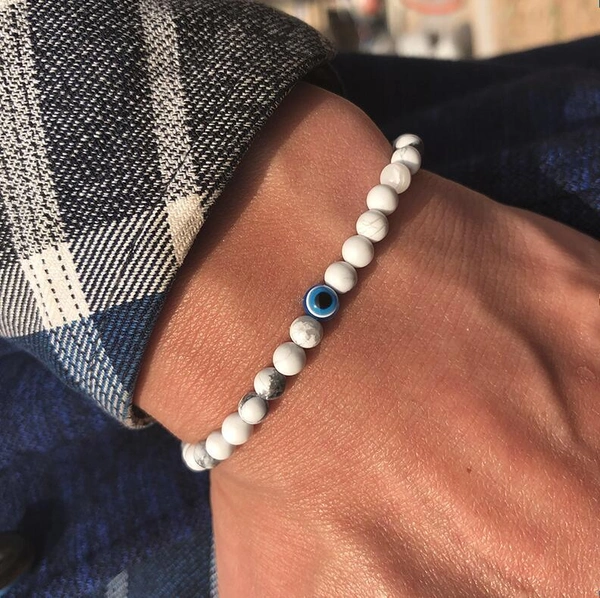 Protective Evil Eye Natural Stone Band