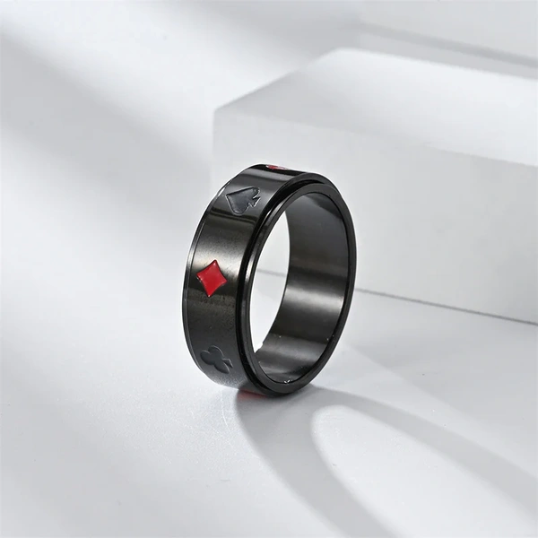 Card Shark Signet Black Ring