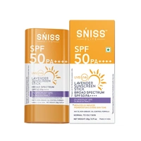 Sniss Lavender Sunscreen Stick Broad Spectrum SPF50 PA++++ - 20 Gm
