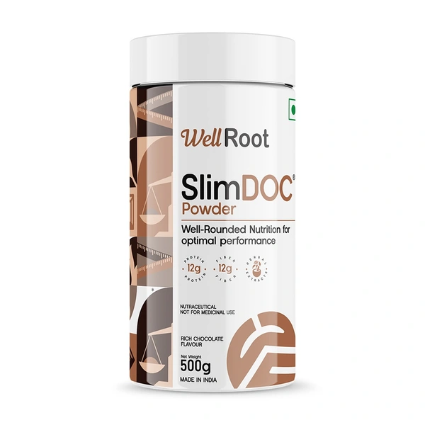 WellRoot Slimdoc Powder - Rich Chocolate Flavor - 500 Gm