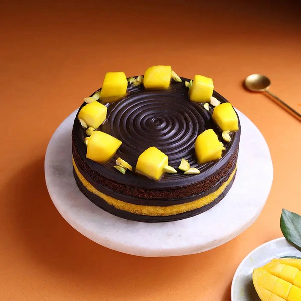Mango Dark Chocolate Cake - 500 Gm