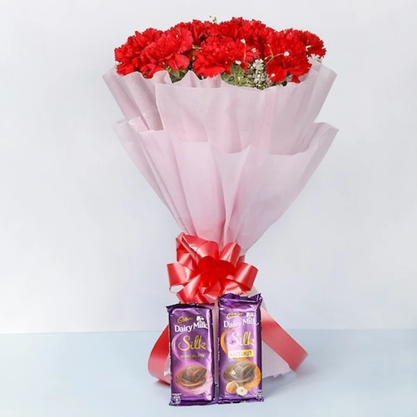 Carnations & Chocolates Bouquet