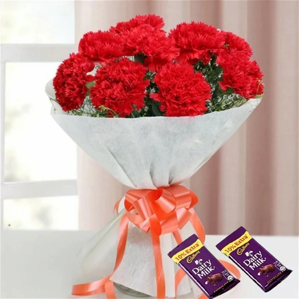 Carnations & Chocolates Bouquet