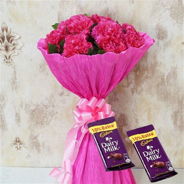 Carnations & Chocolates Bouquet