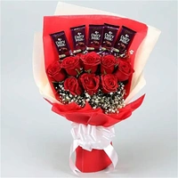 8 Red Roses With Chocolates