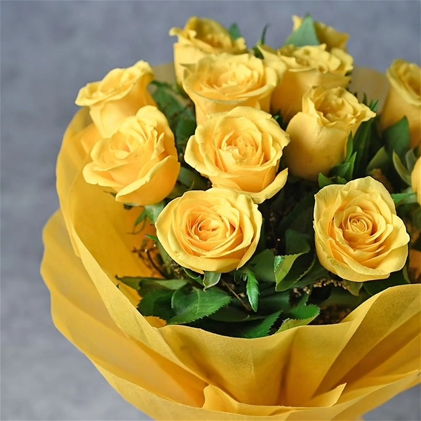 12 Yellow Roses With Chocolates