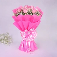 8 Pink Roses Bouquet