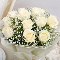 12 White Roses Bouquet