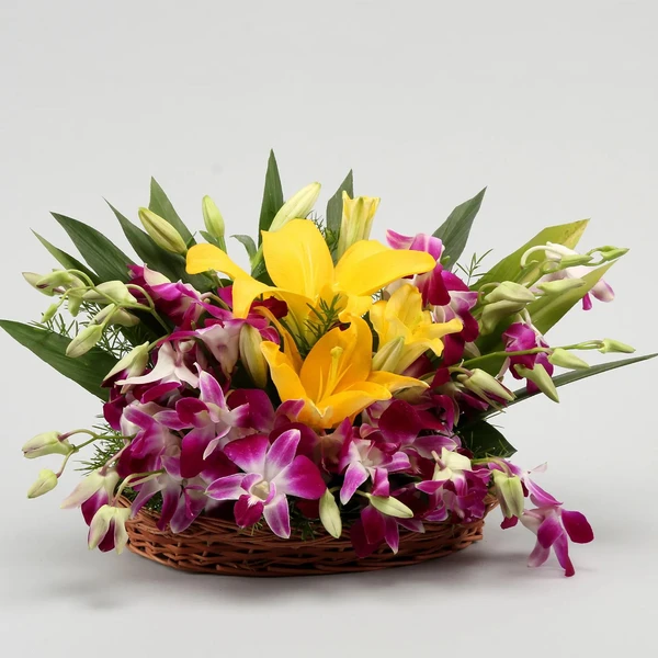 Lilys & Orchids Basket