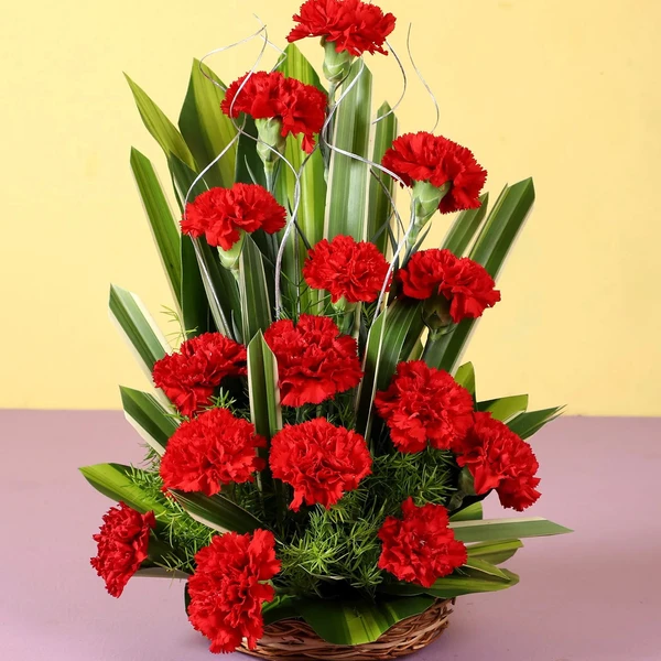 Red Carnations Basket