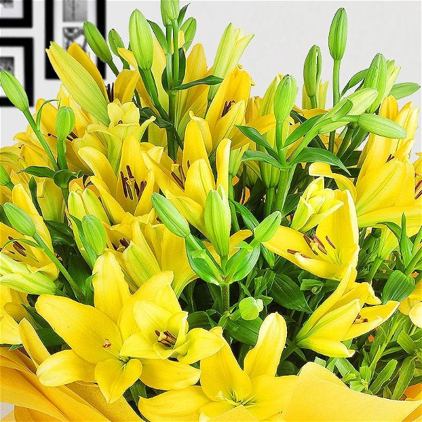 10 Yellow Lilies Bouquet