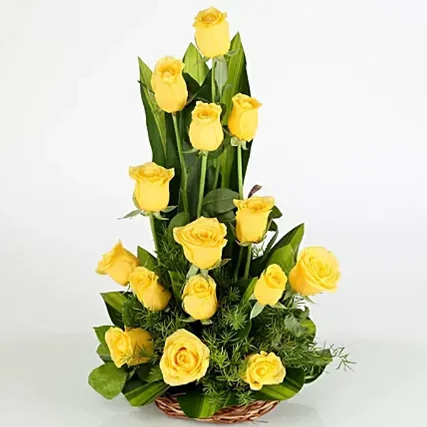 Yellow Roses Basket