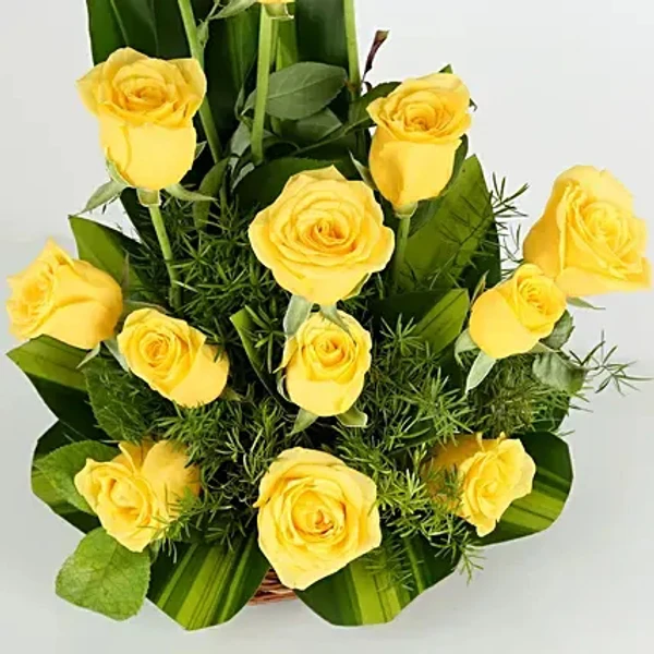 Yellow Roses Basket