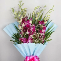 5 Purple Orchids Bouquet